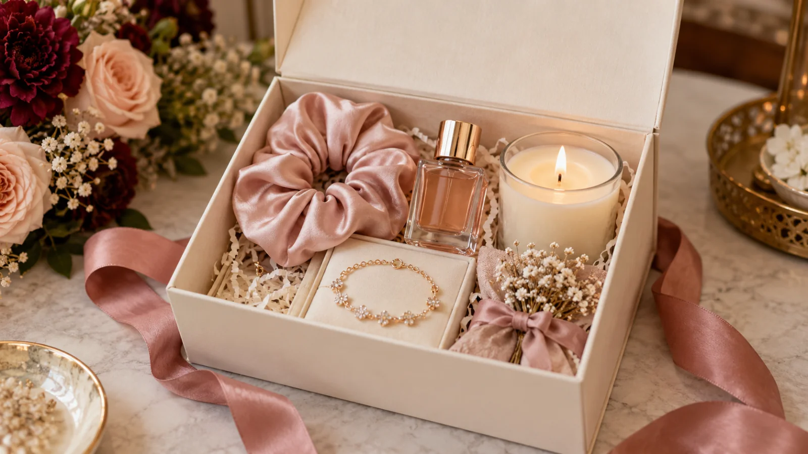 Blush bridesmaid gift hamper