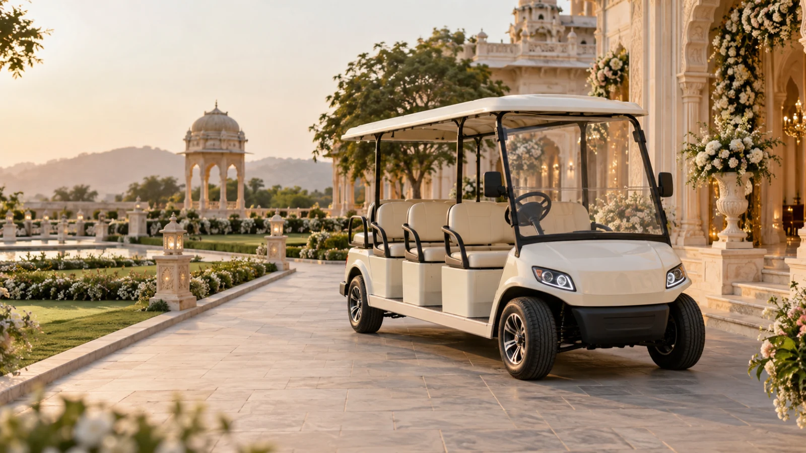 Venue Carts & Mobility Support — illustrative collection scene
