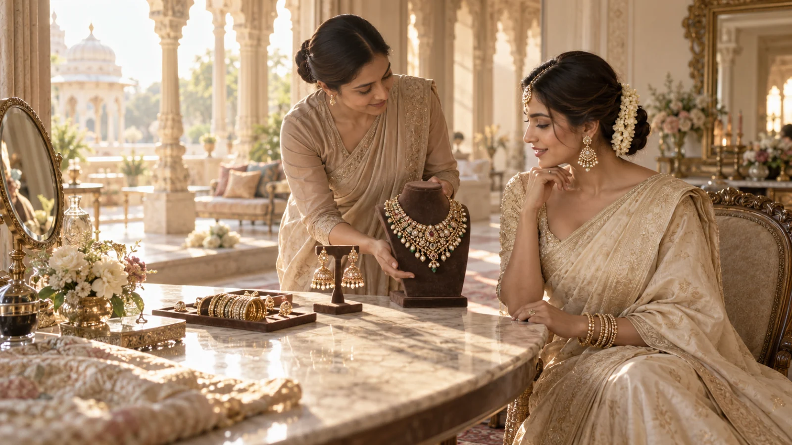 Illustrative Indian bridal jewellery consultation